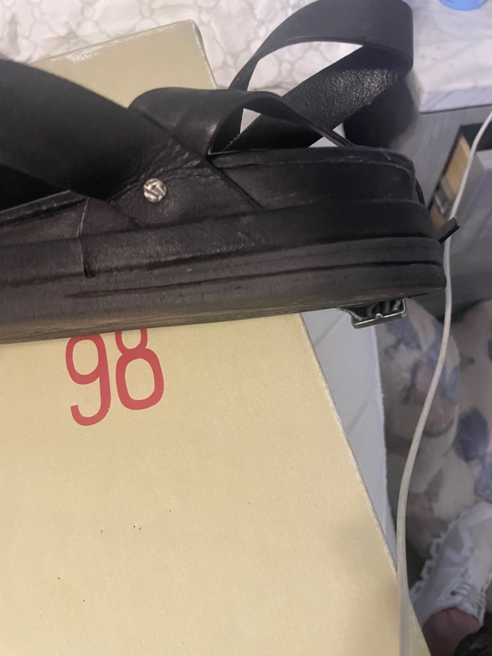 A.S.98 Schneider Black Leather Women's Sandal - Picture 5 of 5